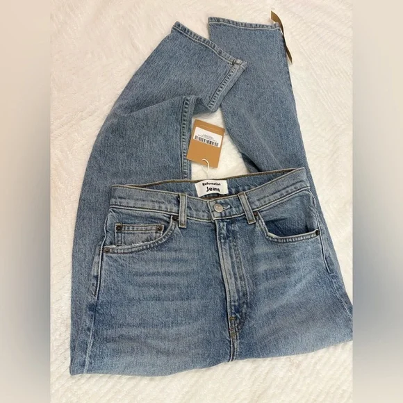 Reformation Jeans Liza High Rise Straight Jeans Size 25 NWT - Picture 8 of 14
